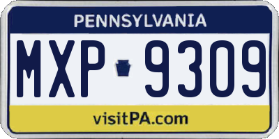 PA license plate MXP9309
