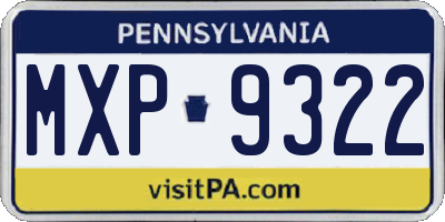 PA license plate MXP9322