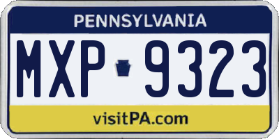 PA license plate MXP9323