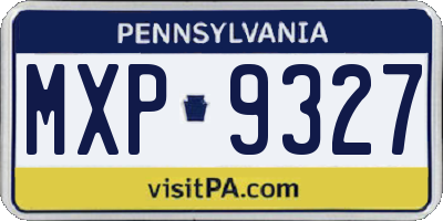 PA license plate MXP9327
