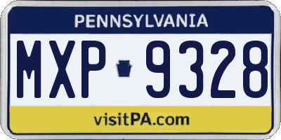 PA license plate MXP9328