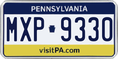 PA license plate MXP9330