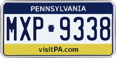 PA license plate MXP9338