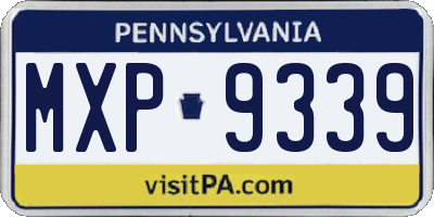 PA license plate MXP9339