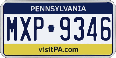PA license plate MXP9346