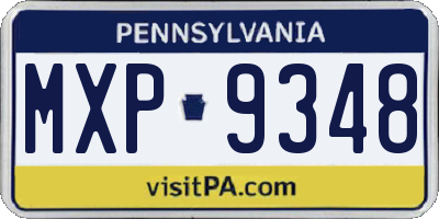 PA license plate MXP9348