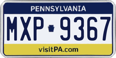 PA license plate MXP9367