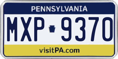 PA license plate MXP9370