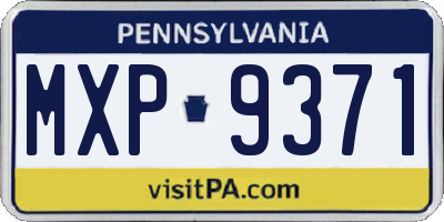 PA license plate MXP9371