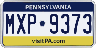 PA license plate MXP9373