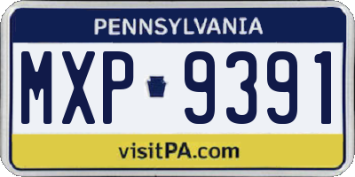PA license plate MXP9391