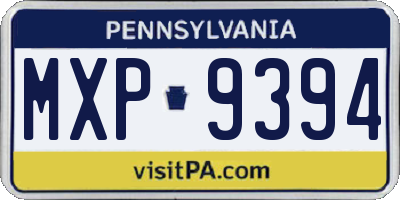 PA license plate MXP9394