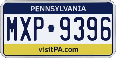 PA license plate MXP9396