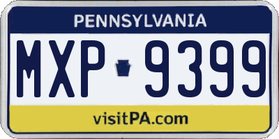 PA license plate MXP9399