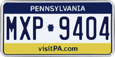 PA license plate MXP9404