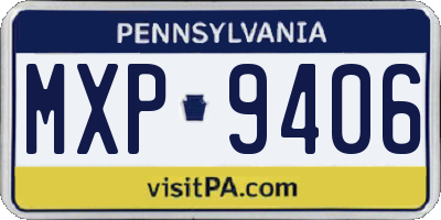 PA license plate MXP9406