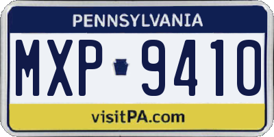 PA license plate MXP9410