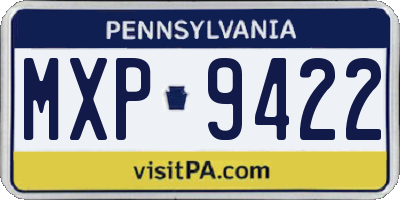 PA license plate MXP9422