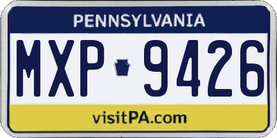 PA license plate MXP9426