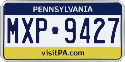 PA license plate MXP9427