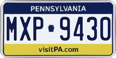 PA license plate MXP9430