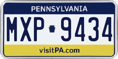 PA license plate MXP9434