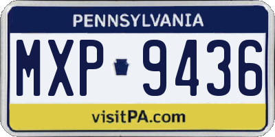 PA license plate MXP9436