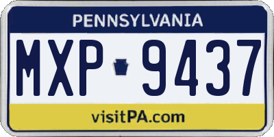 PA license plate MXP9437