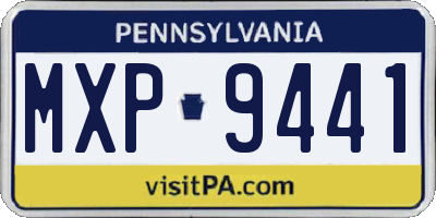 PA license plate MXP9441