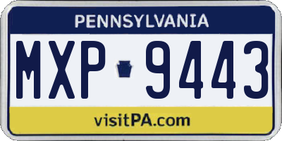 PA license plate MXP9443
