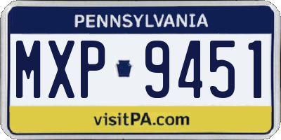 PA license plate MXP9451
