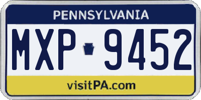 PA license plate MXP9452