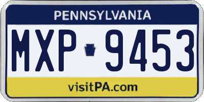 PA license plate MXP9453