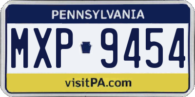 PA license plate MXP9454