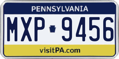 PA license plate MXP9456