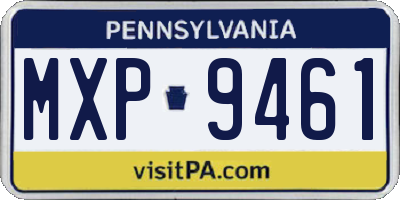 PA license plate MXP9461