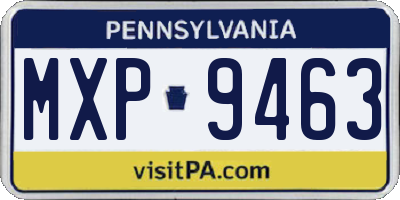 PA license plate MXP9463