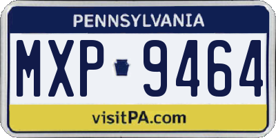 PA license plate MXP9464
