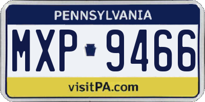 PA license plate MXP9466
