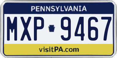 PA license plate MXP9467