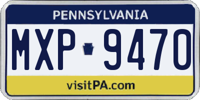 PA license plate MXP9470