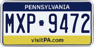 PA license plate MXP9472