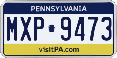 PA license plate MXP9473