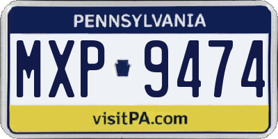PA license plate MXP9474