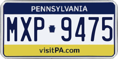 PA license plate MXP9475