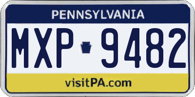 PA license plate MXP9482