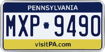 PA license plate MXP9490
