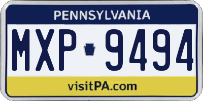 PA license plate MXP9494