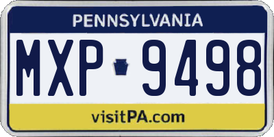 PA license plate MXP9498