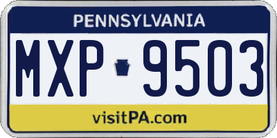 PA license plate MXP9503
